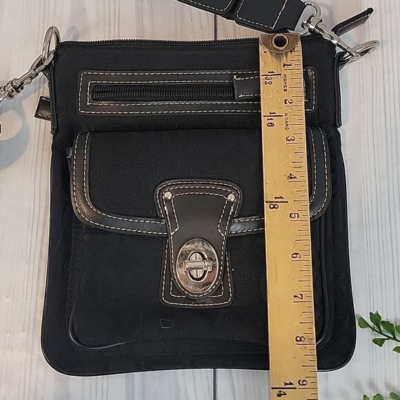 Unbranded Crossbody Bag black canvas and faux leather - Picture 6 of 7